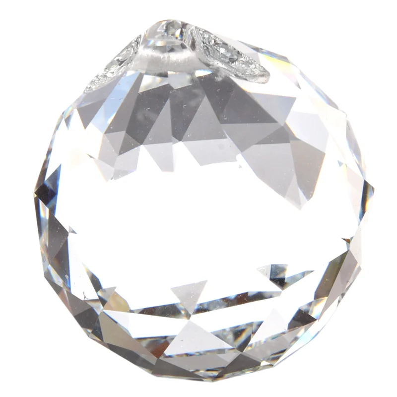 

LICE-6 Pcs 40MM Feng Shui Faceted Decorating Crystal Pendant Ball(Clear)