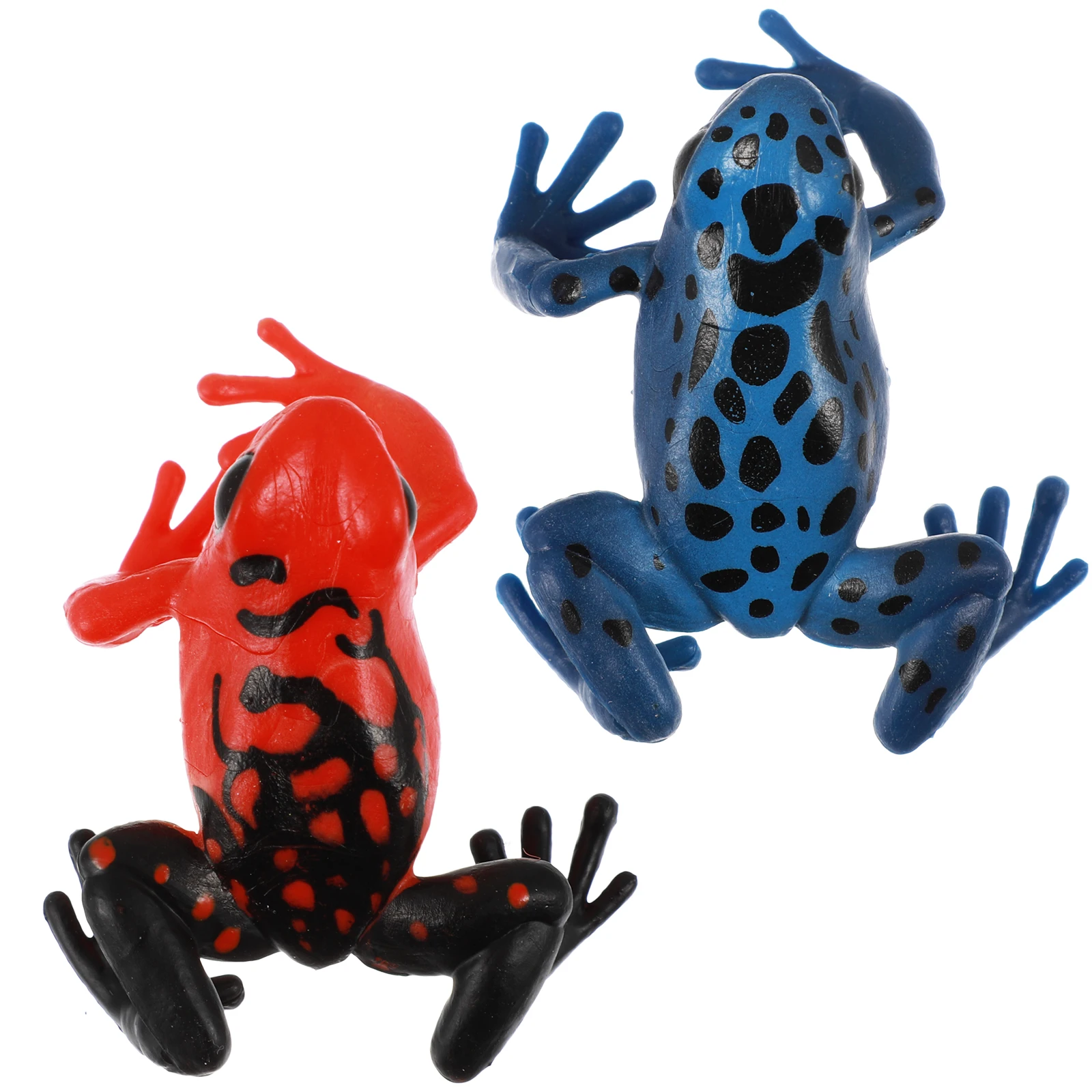 

2 Pcs Frogs Decor Frogs Figurine ZQ1423 Black Red ZQ1486 Blue Garden Ornaments Creative Gifts