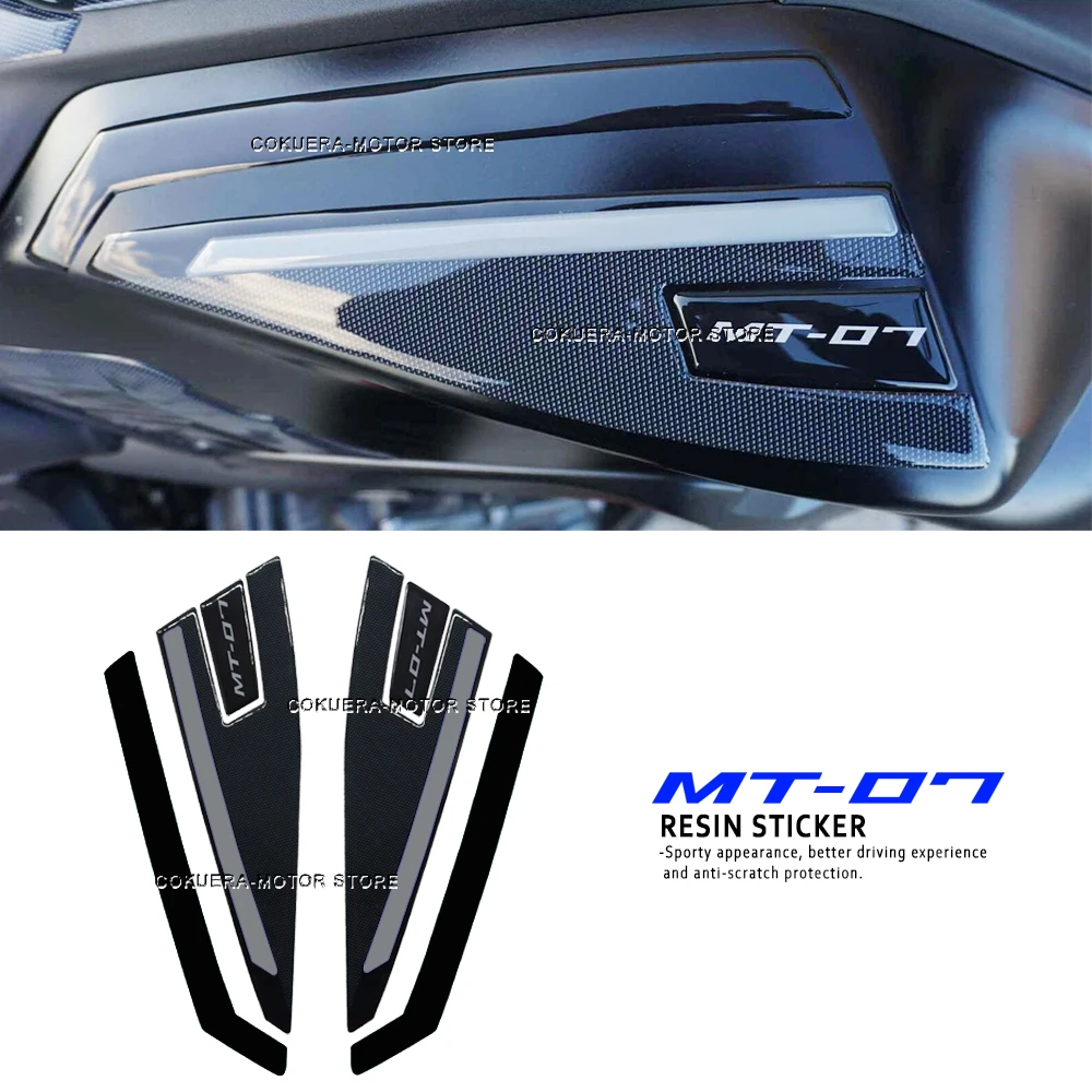 For Yamaha MT-07 MT 07 2021-2023 Motorcycle Accessories Top Fuel Tank Sticker 3D Resin Sticker