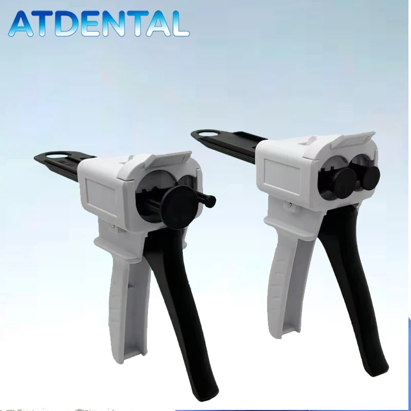 Dental Impression Mixing Silicone Rubber Heavy Body Light Body Putty Fast Set Tray Adhesive Dispenser Gun 1:1/1:2 Universal