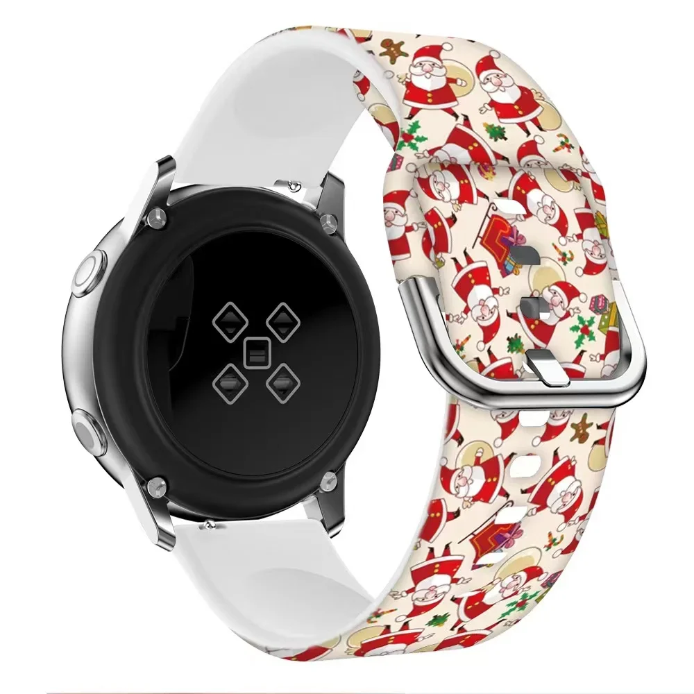삼성 갤럭시 시계 7/6/5/4/Huawei 시계 5 4 GT5/GT4 46mm 크리스마스 팔찌 밴드 Amazfit GTR/GTS4 용 20mm 22mm 실리콘 스트랩