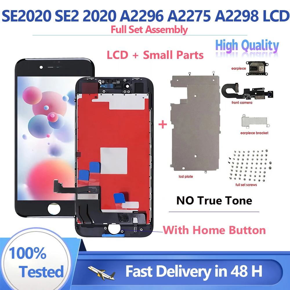 100% Tested Complete Screen For iPhone SE2020 SE2 2020 A2296 A2275 A2298 LCD Digitizer Screen Full Set Assembly+home button