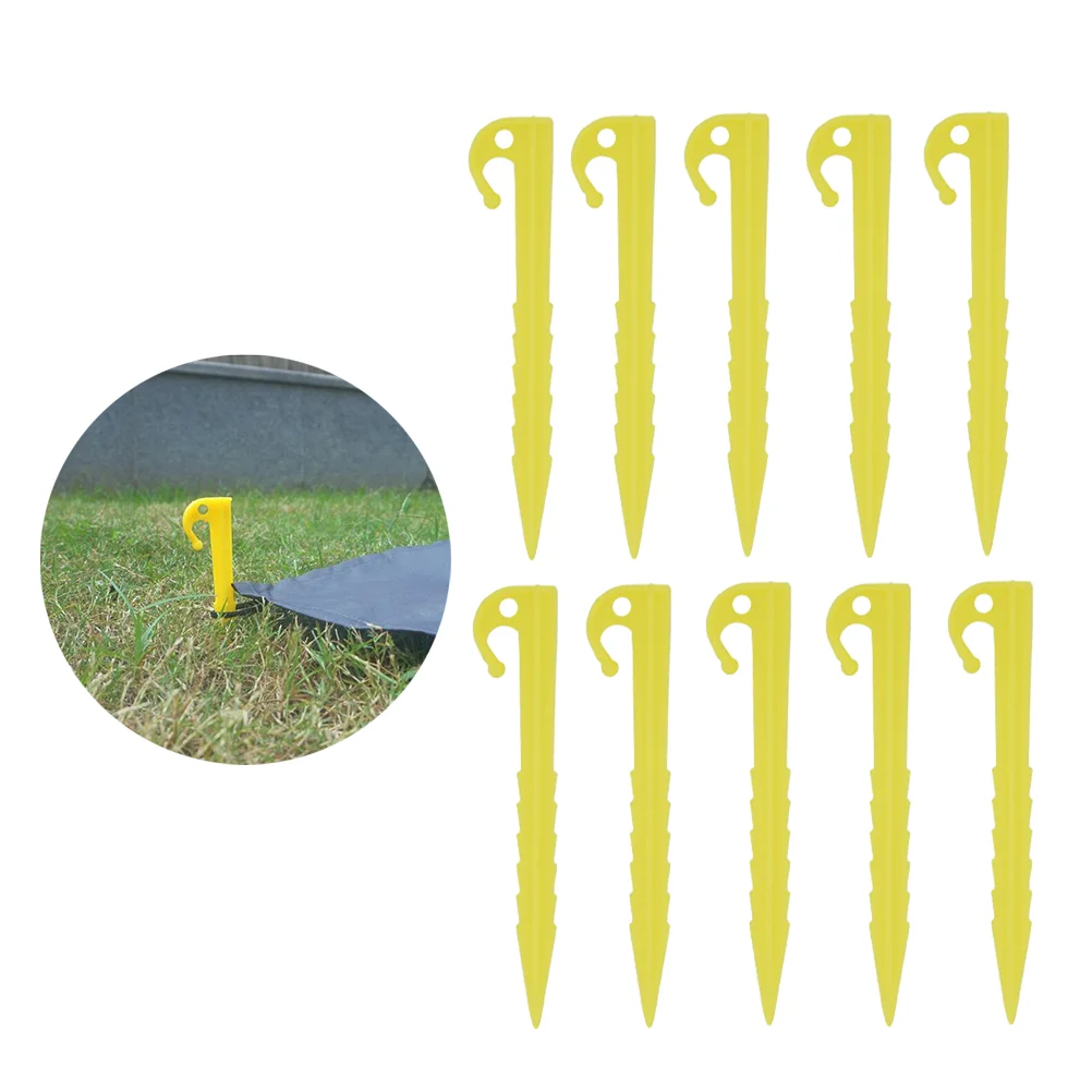 

10pcs Plastic Tent Pegs Durable Spike Hook Outdoor Awning Canopy Tent Stakes Pegs Nail for Camping Tent Tarp