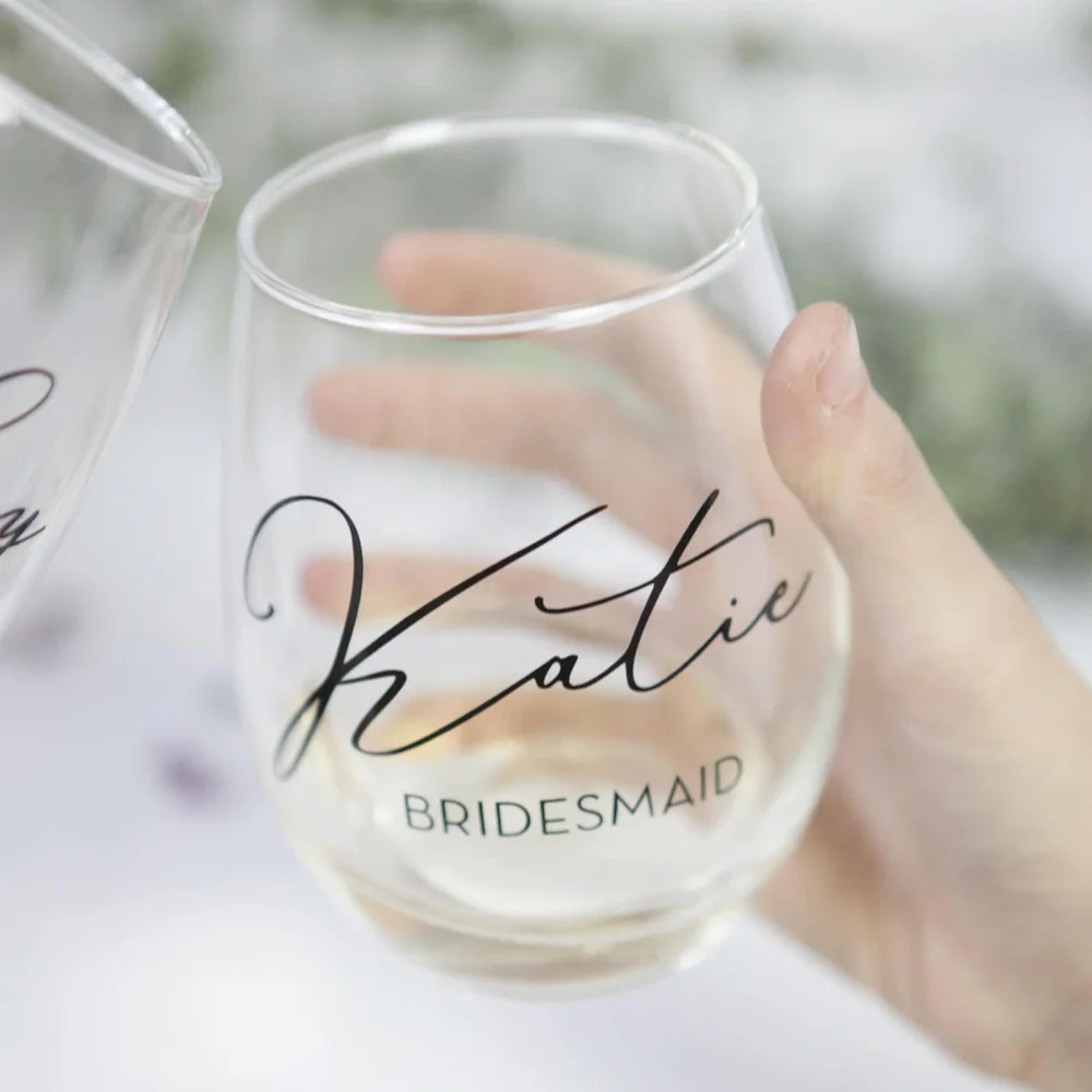 Personalized Wedding Wine Glasses For Bride And Groom Bridesmaid Bridal Party Gifts Cuatom Champagne Flute Engagement Decor