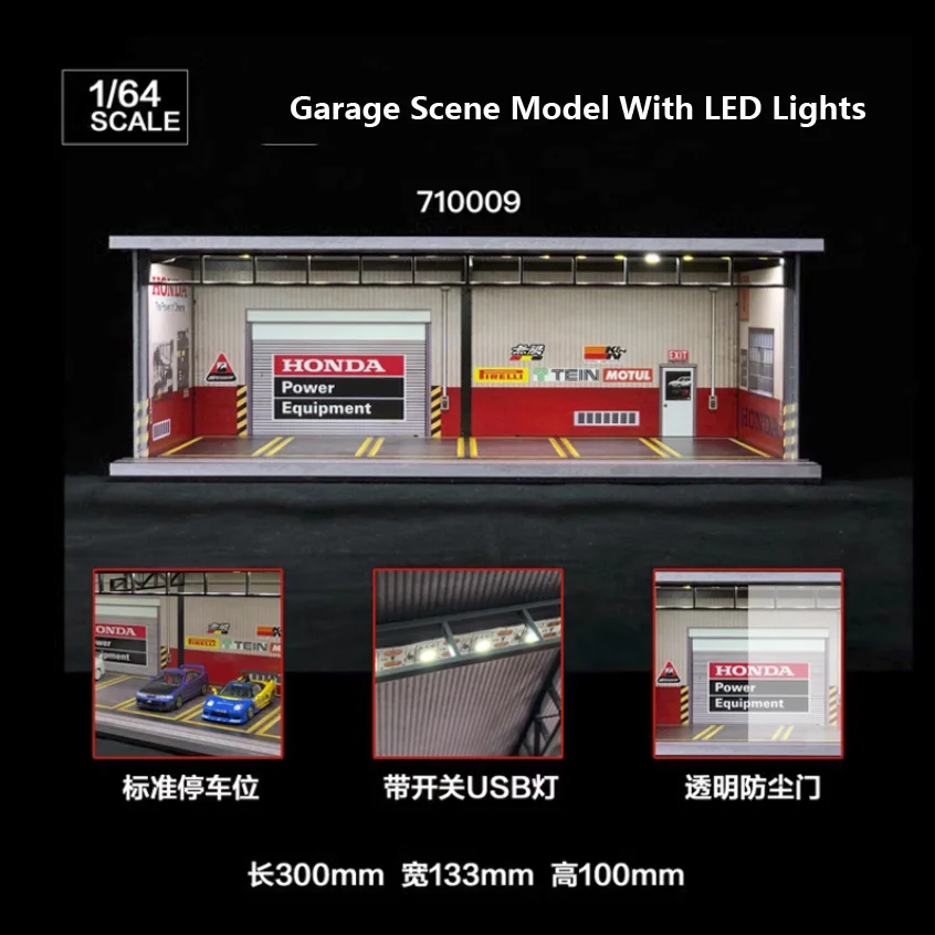 

1/64 Scale Car Garage Scenery LED Lighting City Street View Building Parking Lot Backdrop Display Diorama Simulate Scene Model