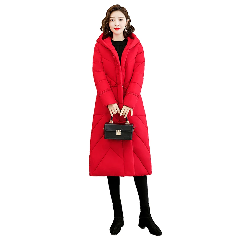 Nieuwe katoenen donsjas damesparka's winterjas lange katoenen kledingjas windjack vrouwelijke sneeuw bovenkleding parka's