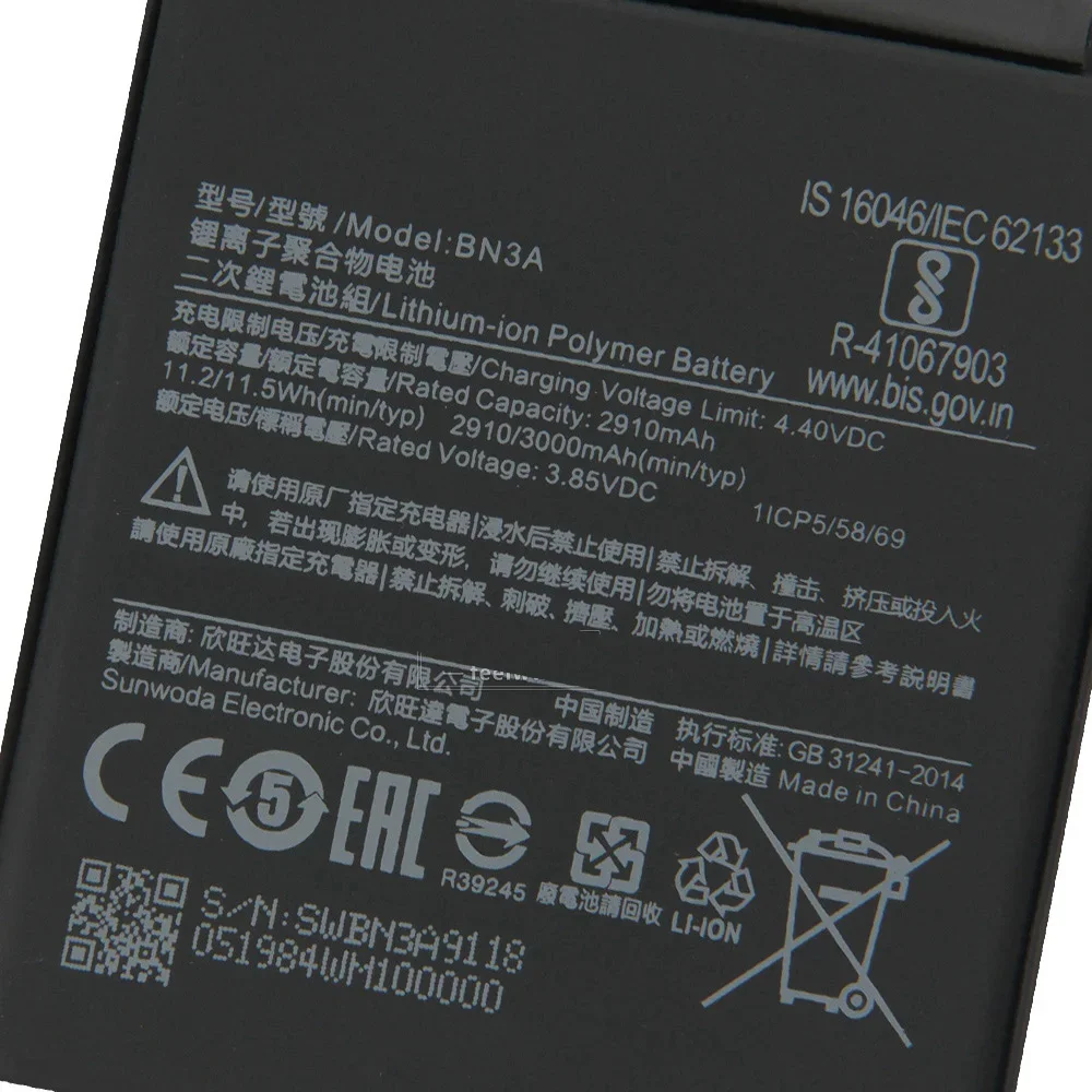 بطارية هاتف بديلة BN3A لهاتف Xiaomi Redmi Go BN3A بطارية قابلة للشحن مع أدوات مجانية 3000 مللي أمبير في الساعة #6