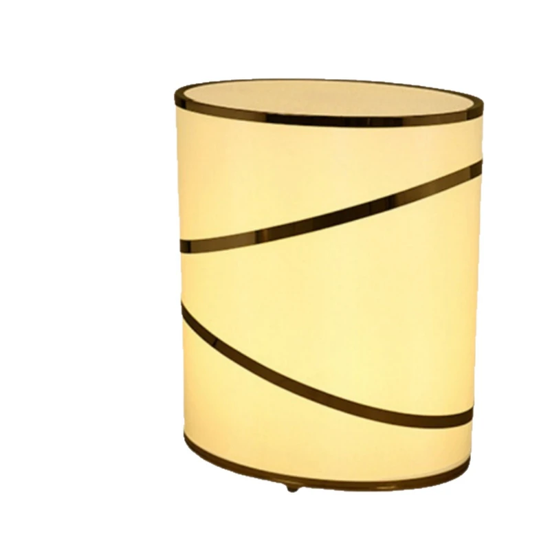 ما بعد الحداثة مصمم الحد الأدنى النسيج اسطوانة مصباح أرضي فاخر الفولاذ المقاوم للصدأ LED الجدول ضوء غرفة نوم السرير دراسة Luminaria #5