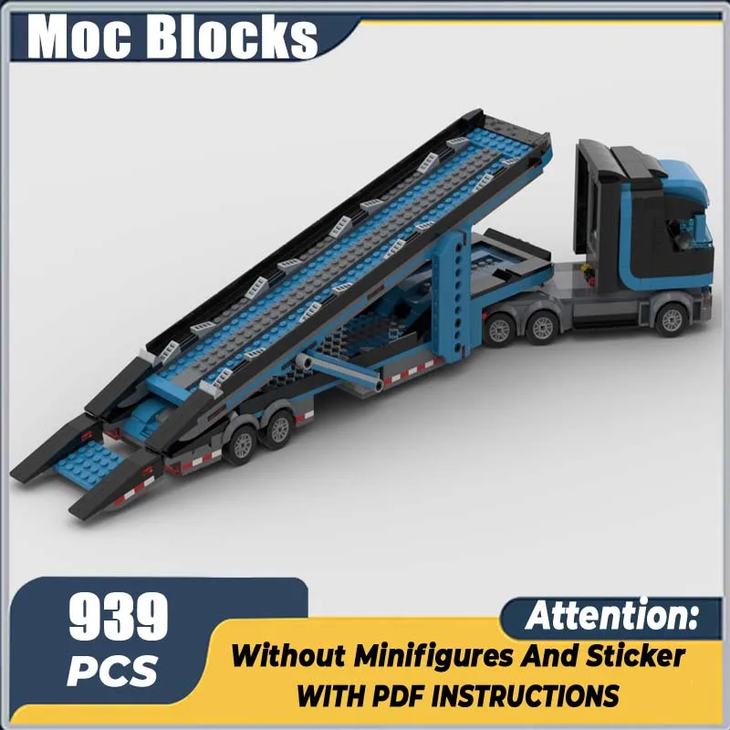 

Moc Building Blocks Car Transporter for Speed Champions Model Technology Brick DIY Assembly Construction Toy Holiday Set Gifts