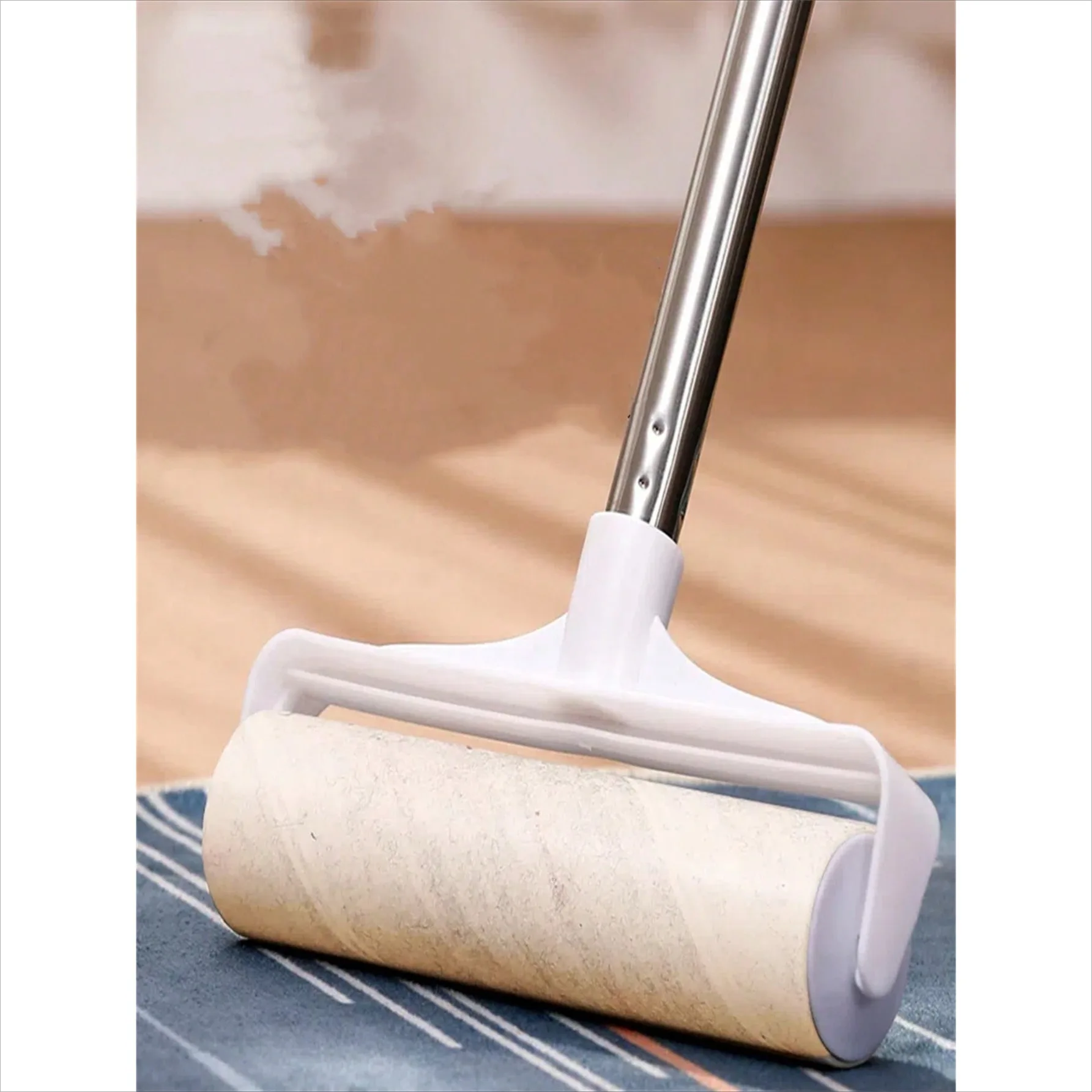 1-6pcs Pack Large Fluffy Lint Roller For Carpets, Suitable For Floors ( Approx 19cm/7.48inch Wide, 93cm Long), Long Handle Stick