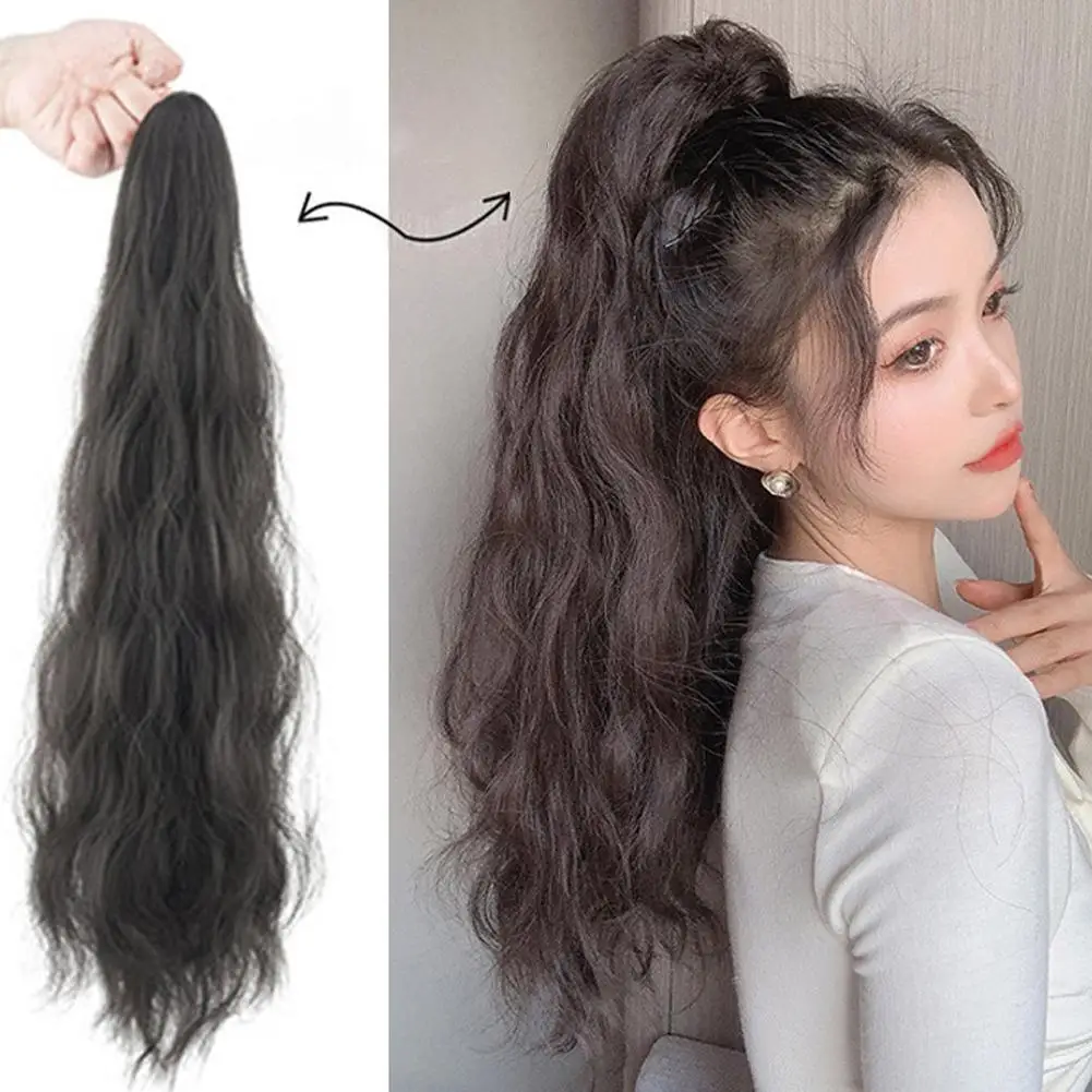 

Clamping Ponytail Wig 50cm Water Ripple Long Curly Hair Ponytail Braid Wig Suitable For Women's Daily Gatherings