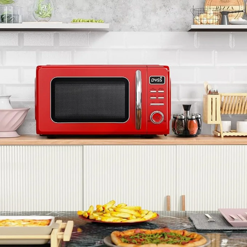 Oven Microwave dengan masak otomatis & penghangat, fungsi mulai cepat dan mudah dibersihkan, oven Microwave Desktop 1.1 Cu Ft