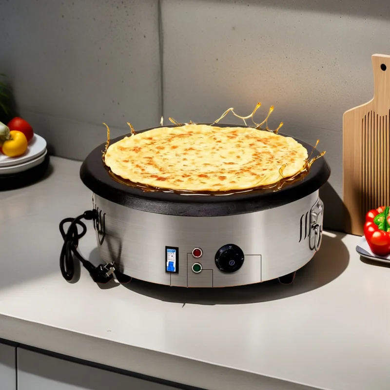 About Electric Pancake Machine, Pancake Baking Machine, Rotating Crepe Machine, Pancake Snacks