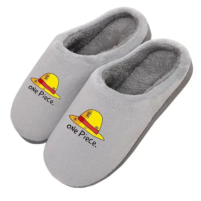 One Piece Men Slippers Indoor Soft Plush Women House Warm Home Fur Slipper Male Couple Shoes Fluffy Big Size Casual Slide Shoes