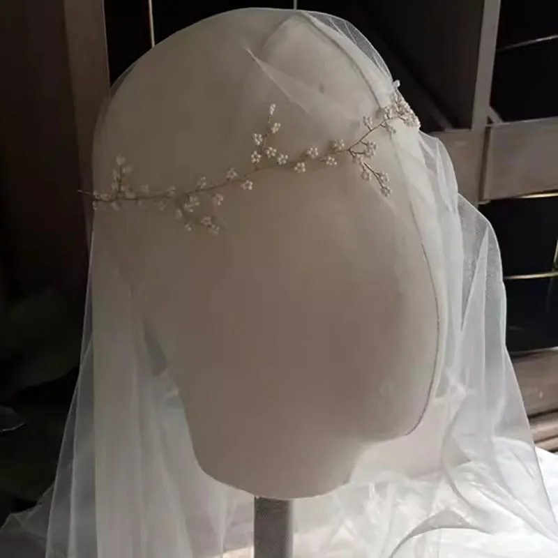 Diadema Simple con Cuentas pequeñas para mujer, diadema nupcial, Color dorado y plateado, joyería de boda para niñas