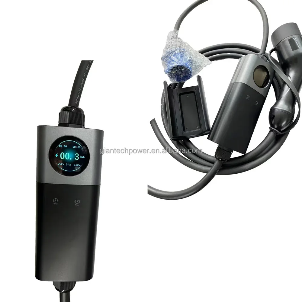 2025 GBT شاحن 7kw المستوى 2 EV شحن أكوام المحمولة Type2 نوع 1 Moobile EV شاحن 7kw 11kw الاستخدام المنزلي #1