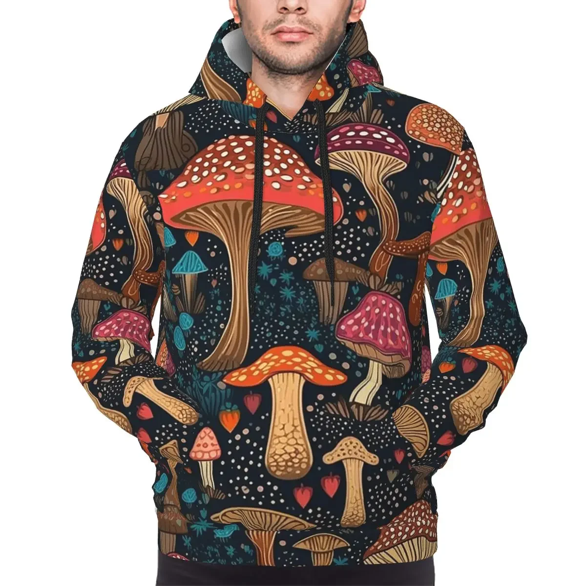 Psychedelic Magic Mushrooms Print Lava Hoodie Hip Hop Pullover Autumn Winter Men's Women's Sweatshirts Long Sleeve Tops
