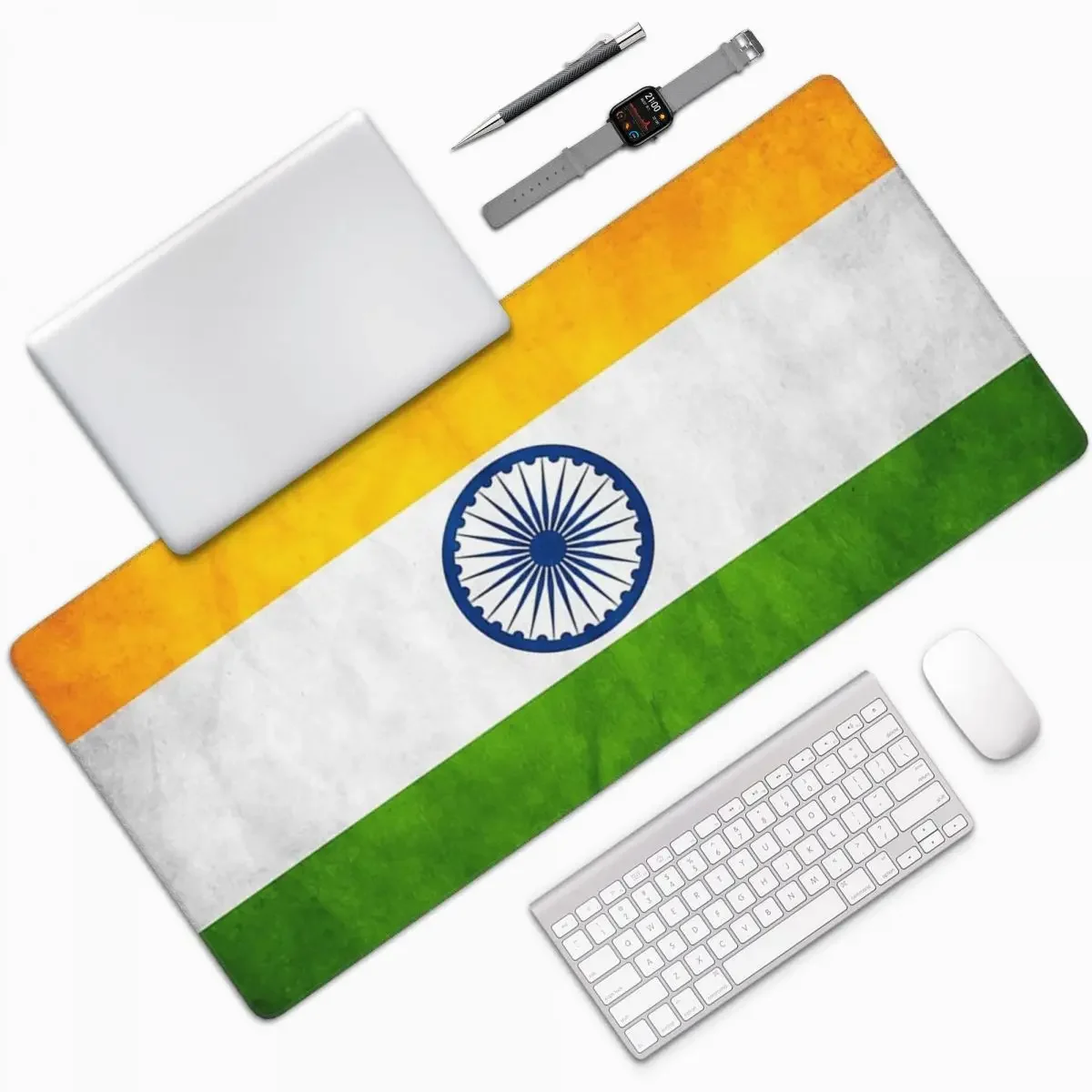 India Indian Flag National Flag Of India Large Mouse Pad Computer Keyboard Mouse Mat Gaming PC Laptop Desk Mat Office Table Mats