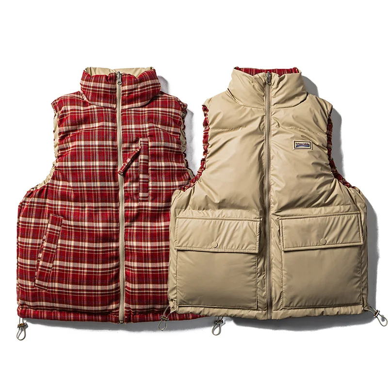 الشتاء مزدوجة الوجهين يمكن ارتداؤها الجلود منقوشة سترة الرجال النساء الشارع الشهير فضفاض السببية الدافئة القطن سترة مبطنة معطف سترات سترات