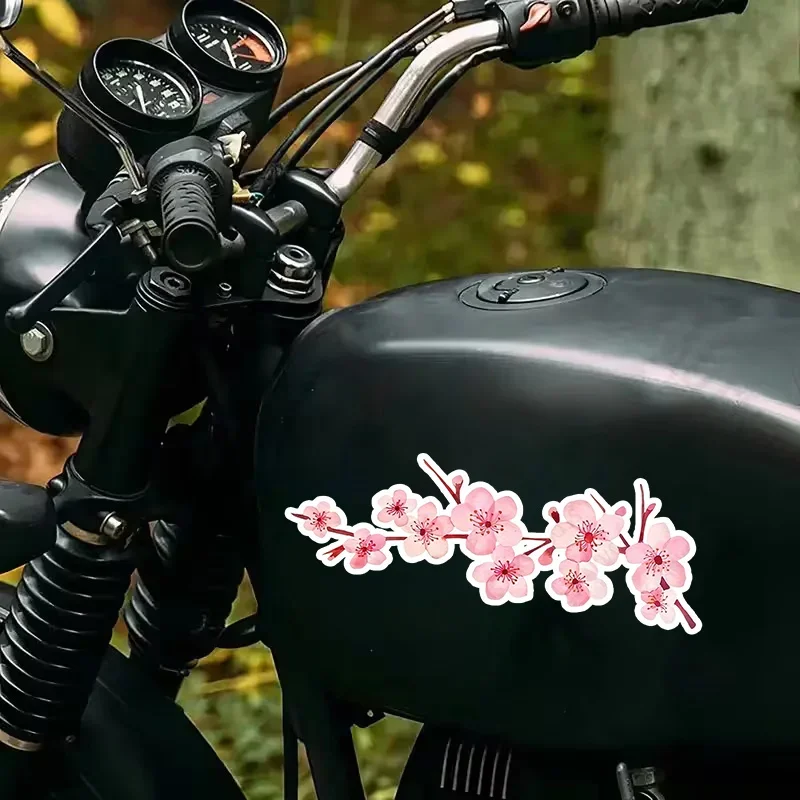 Cherry Blossom Branch Matte Waterproof Self-adhesive Vinyl Sticker Decal For Car Window Laptop Phone Decor