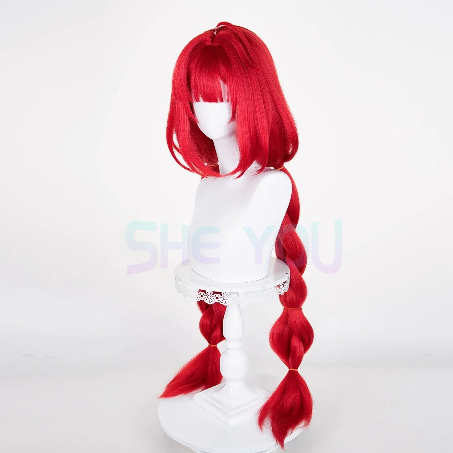 ZZZ Ukinami Yuzuha คอสเพลย์วิกผมยาว 100 ซม.วิกผมสีแดงคอสเพลย์อะนิเมะวิกผมสังเคราะห์ทนความร้อนสําหรับเครื่องแต่งกายฮาโลวีน