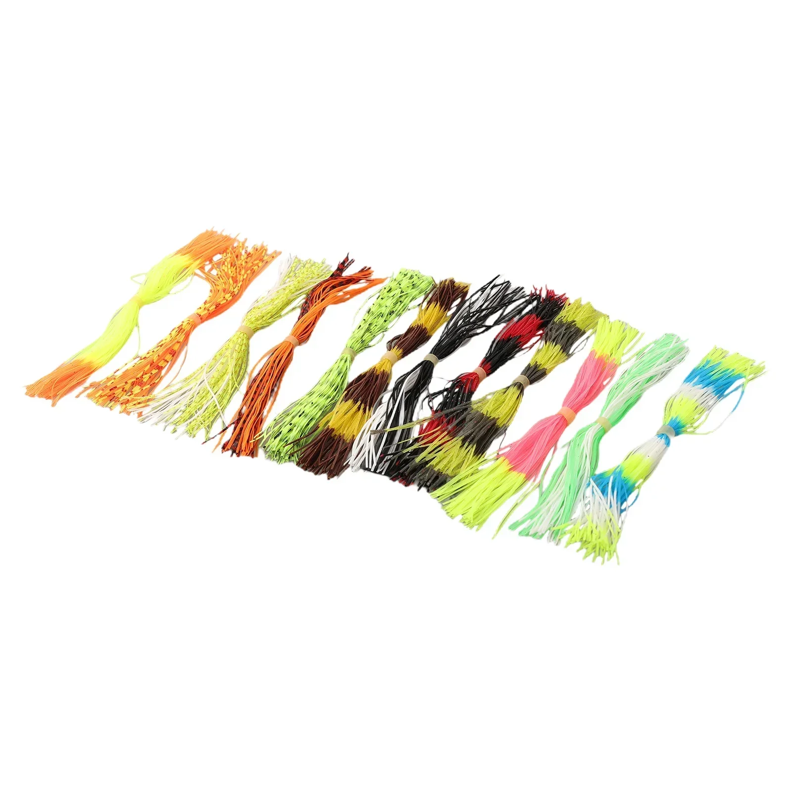 50pcs Flash Silicone Wire Mixed Color Biomimetic Plants Silicone Skirts Rubber DIY Fly Tying Material Silk Fishing Lure Tool