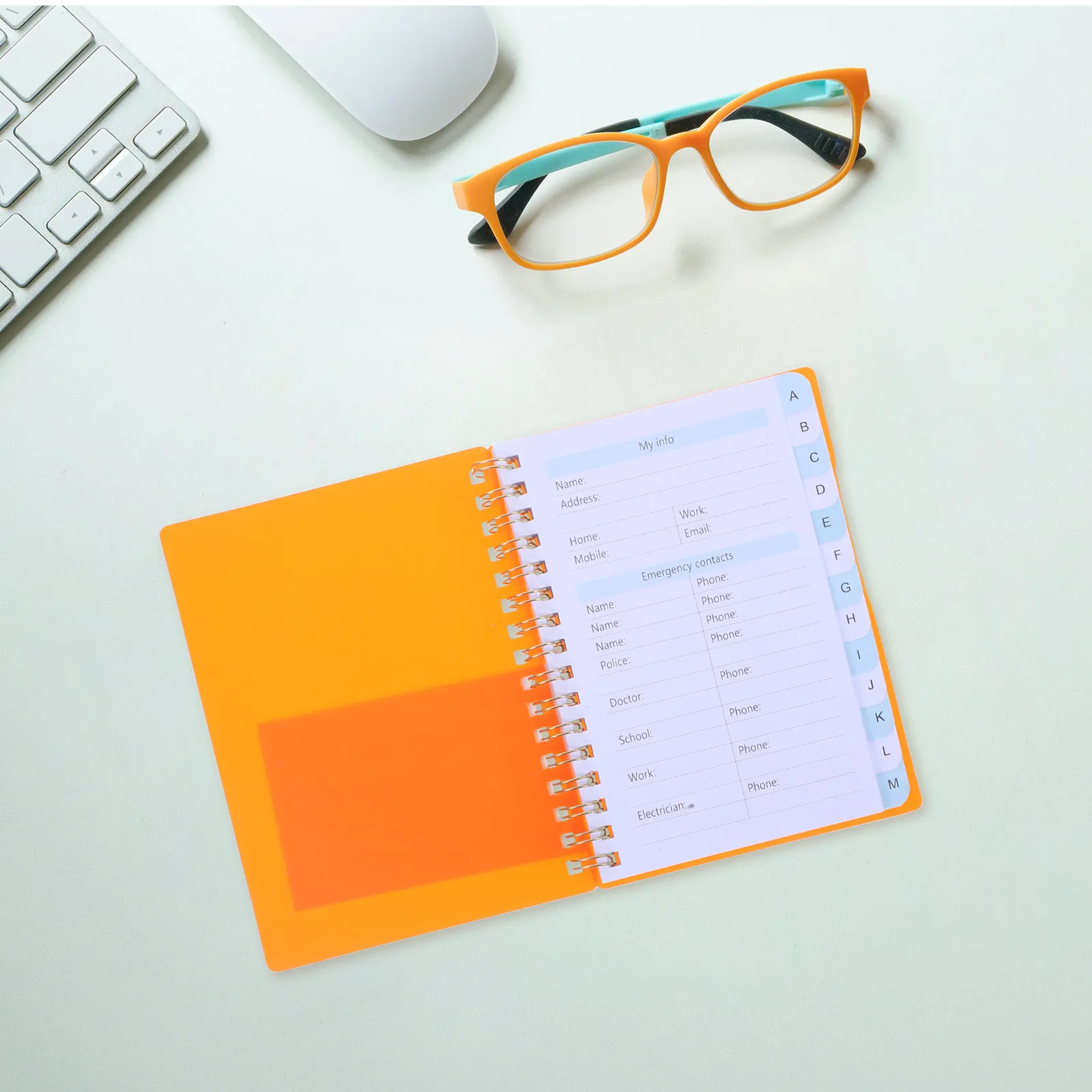 Multi-Function Password Notebook Spiral Bound A6 Alphabetical Tabs Convenient Website Address Record Organizer Password Keeper