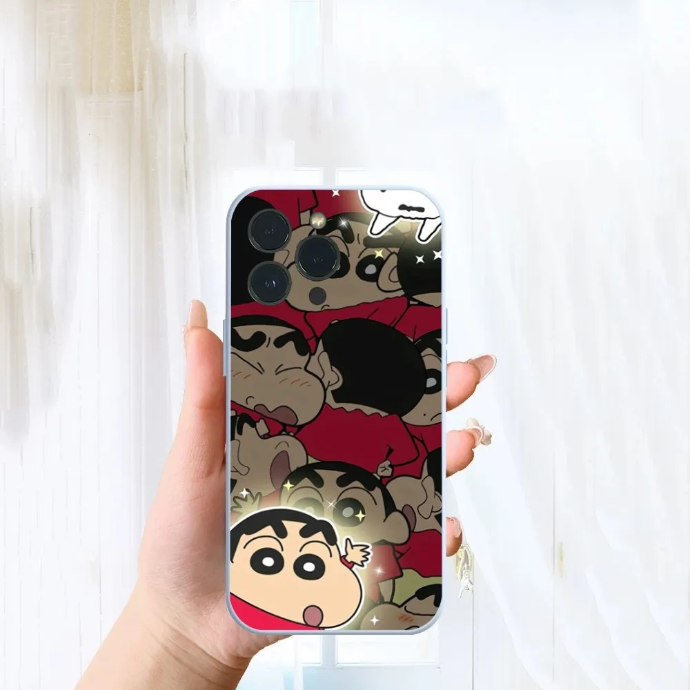 Cartoon Cute C-Crayon S-Shin-chan Phone Case For iPhone 14 13 12 11 Pro Max XS Max X XR 7 8 Plus Mini Blue TPU material