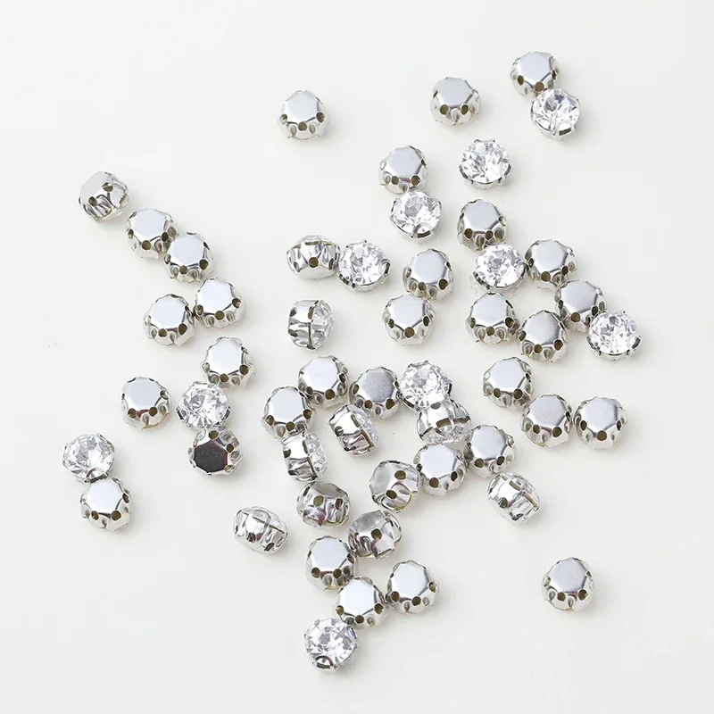 Sell At Loss!Avoid Scratching 4-10mm Shining 3D Claw Rhinestone Sew On Rhinestones Crystal Glass Stone DIY Clothes Accessories