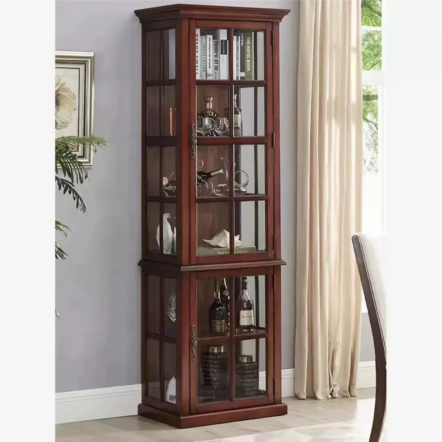 

Прямые продажи с фабрики, стеклянный дисплей из цельного дерева, современный дизайн, стеклянная дверь, винный шкаф для гостиной и отеля