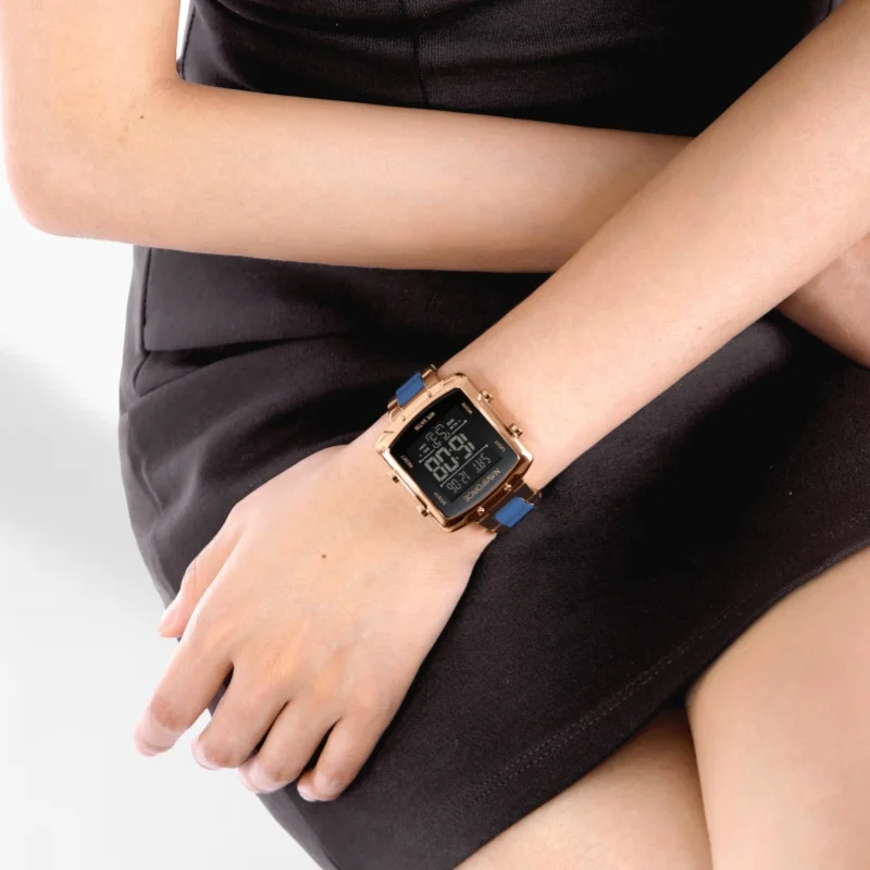 NAVIFORCE 5057 marca de relojes electrónicos de moda para hombre elegante calendario de esfera cuadrada impermeable reloj Digital de negocios para mujer