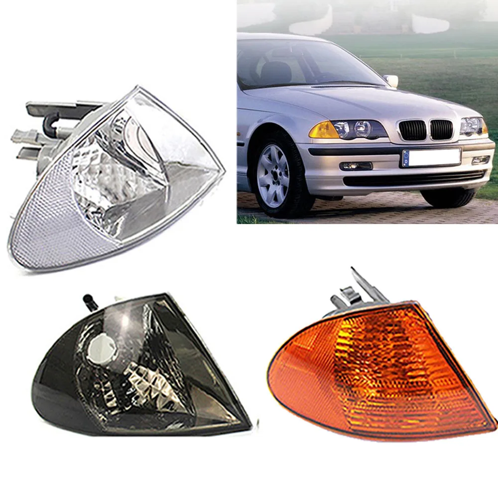 

Car Headlight Cover Replacement Front Light For BMW 3 Series E46 4 Door 1998-2001 Amber Smoked Lens Turn Signal Lamp Housing