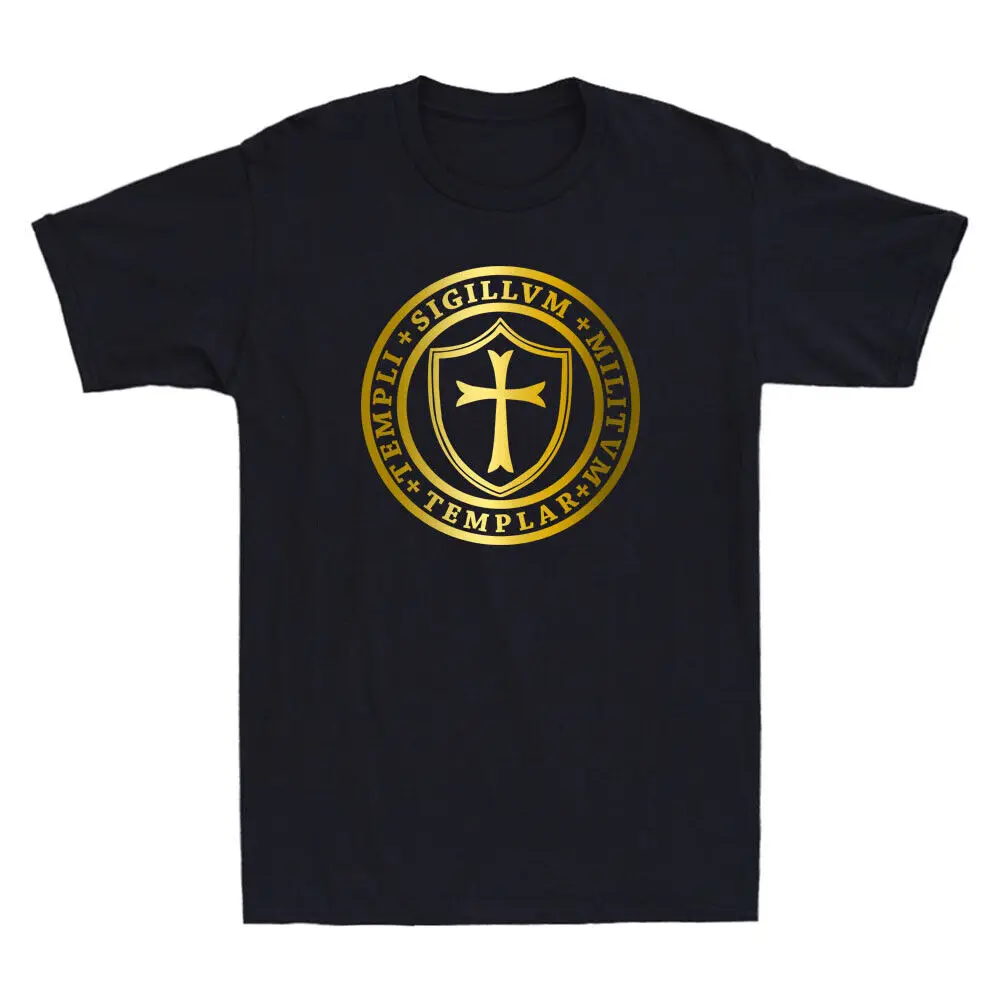 Camiseta de manga corta para hombre, camisa con logotipo de los caballeros templarios de la Cruz, sello de soldados, novedad