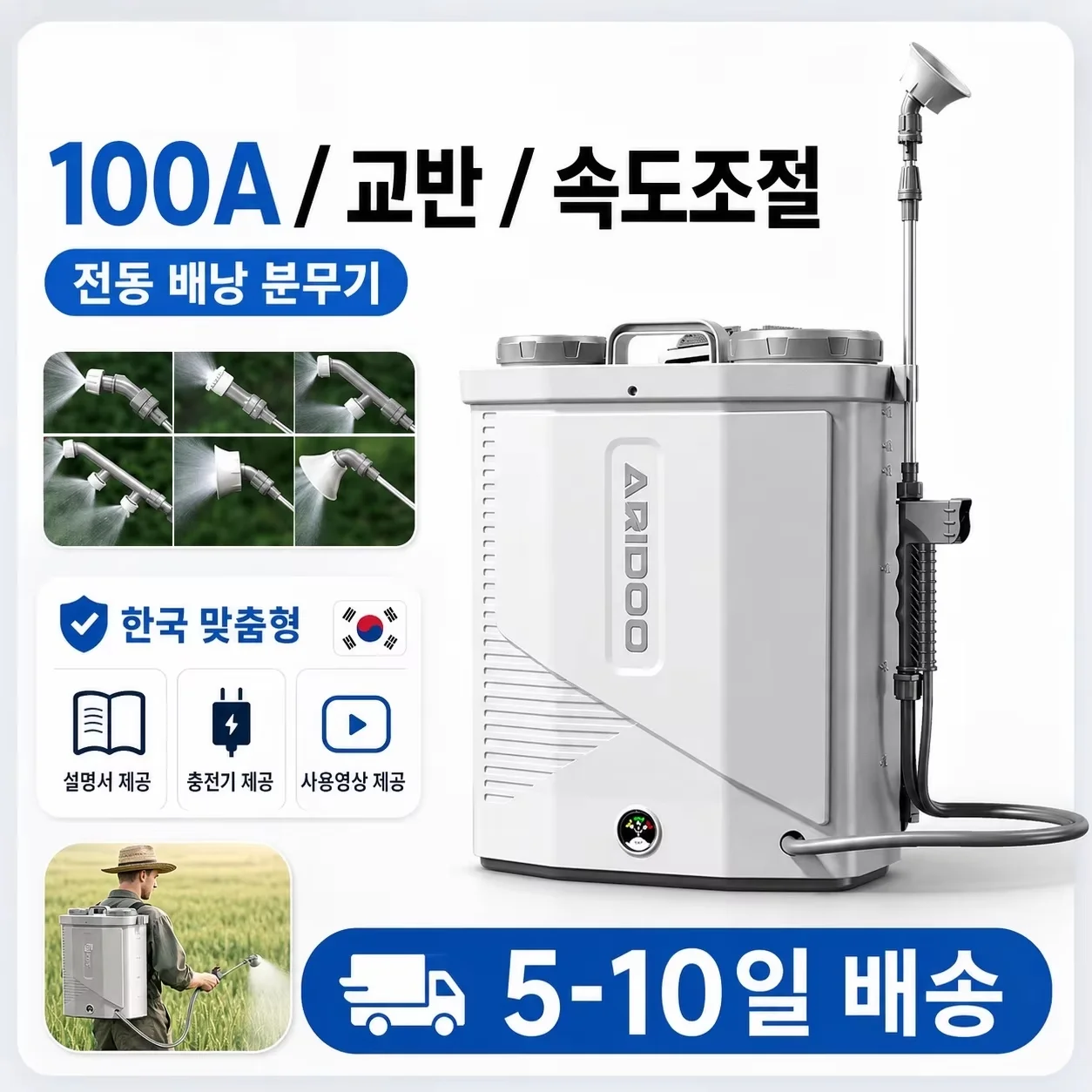 21V 20L Rechargeable Electric Sprayer 100A Pesticide Sprayer For Agricultural Use Powerful Backpack Farm Tool