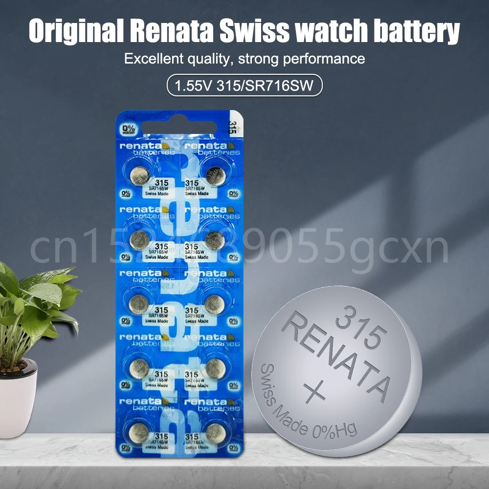 New Renata 315 SR716SW SR716 EP2012 D315 V315 1.55V Silver Oxide Battery for Watch Toy Scale Button Cell Swiss Made