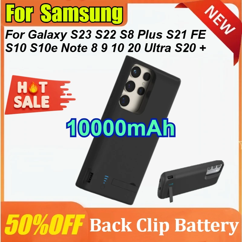 

10000mAh Power Bank for Samsung Galaxy S23 S22 S8 Plus S21 FE S10 S10e Note 8 9 10 20 Ultra S20 + Plus Battery Charger Case