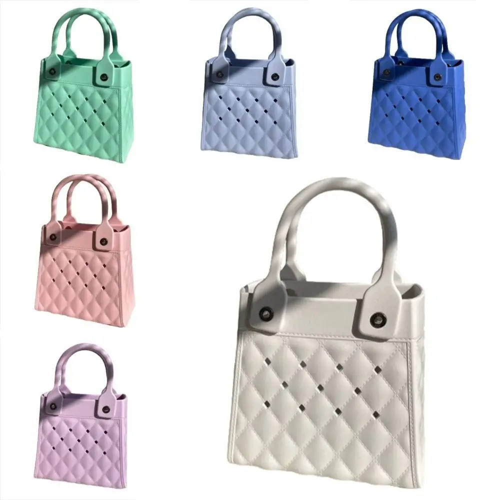 Phone Bag Waterproof EVA Handbags with Hole Summer DIY Beach Bag Travel Handbag Square Colorful Handbags Women