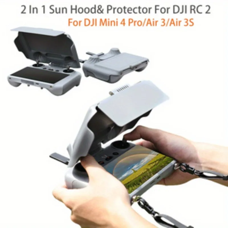 2 in 1 Remote Control Sunhood Protective Cover Screen For DJI RC 2 Protector for DJI NEO 2/Air 3S/Mavic 3 4/Mini 5/4 Pro Drone