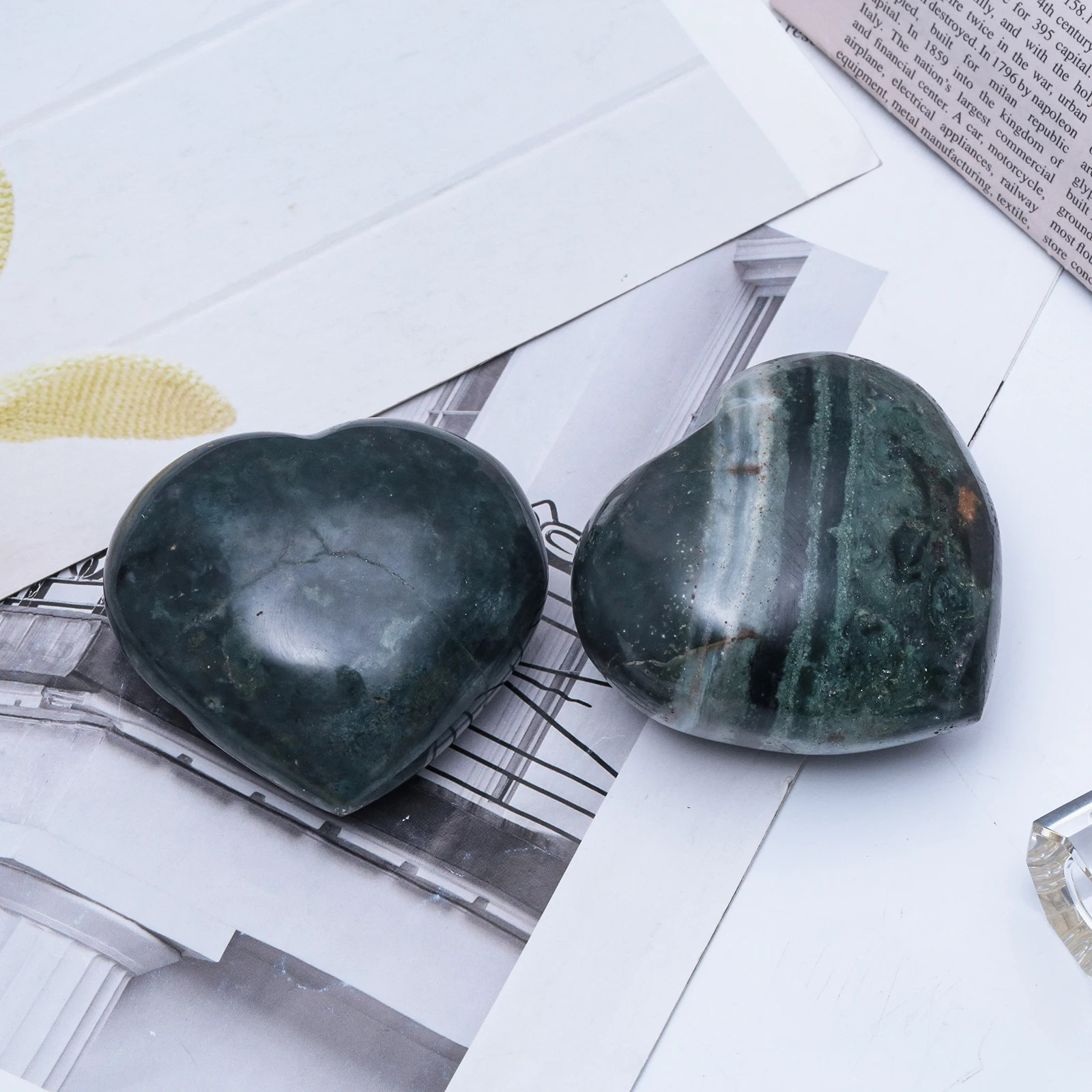 TUMBEELLUWA-حجر كريستال عقيق المحيط الطبيعي ، حجر قلق منفوخ للشفاء لتخفيف التوتر والاسترخاء والتأمل ، قلب الحب