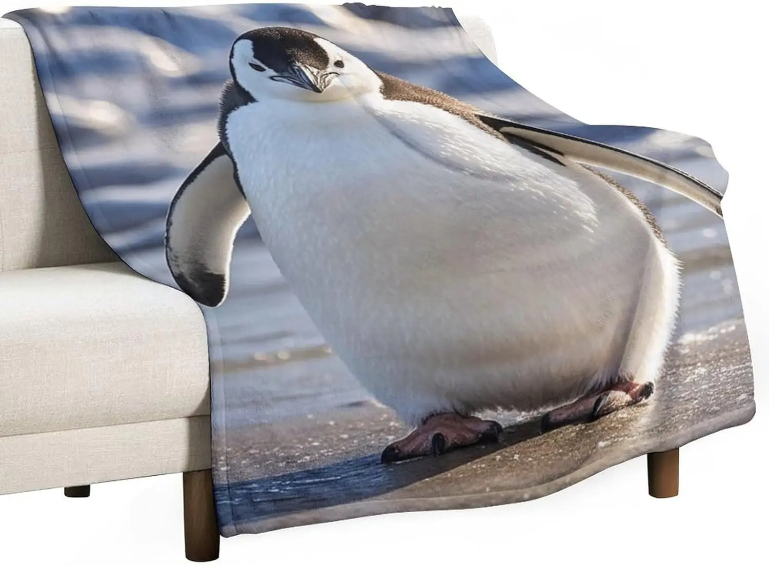 Manta de micropolar ultrasuave, manta bonita de pingüino para sofá, mantas peludas ligeras, colcha suave para aire acondicionado