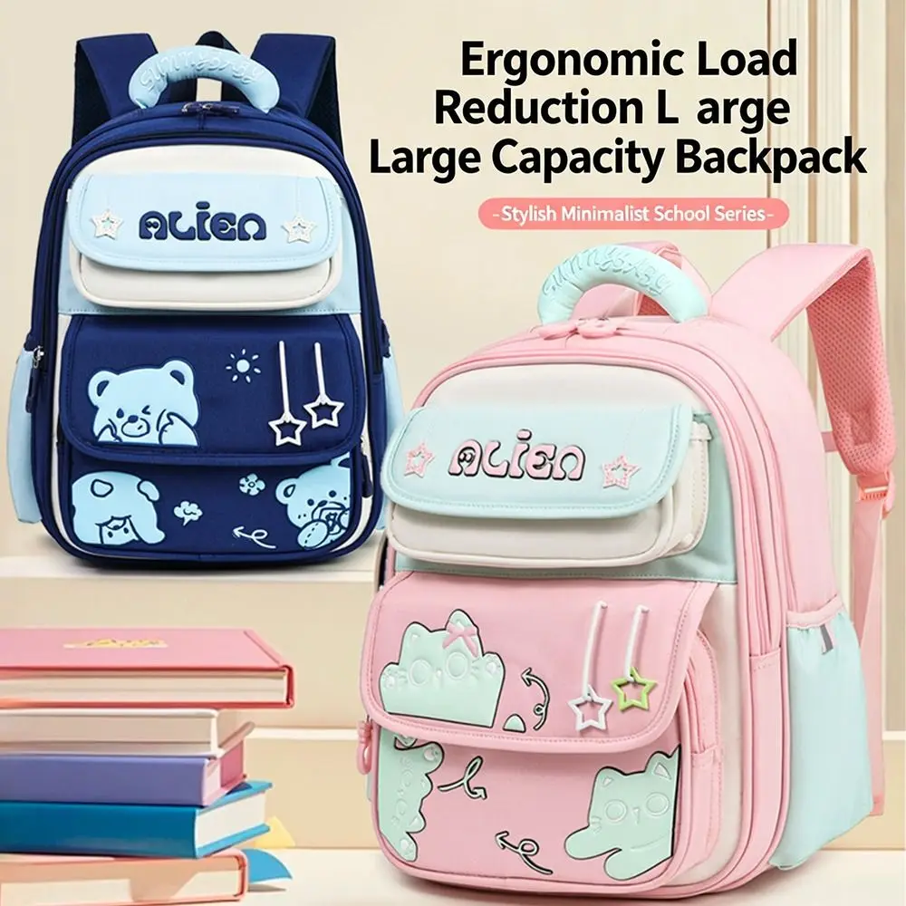 large-capacity-students-backpack-water-resistant-alleviate-burden-kids-bookbag-cute-kawaii-children-school-bag-for-students