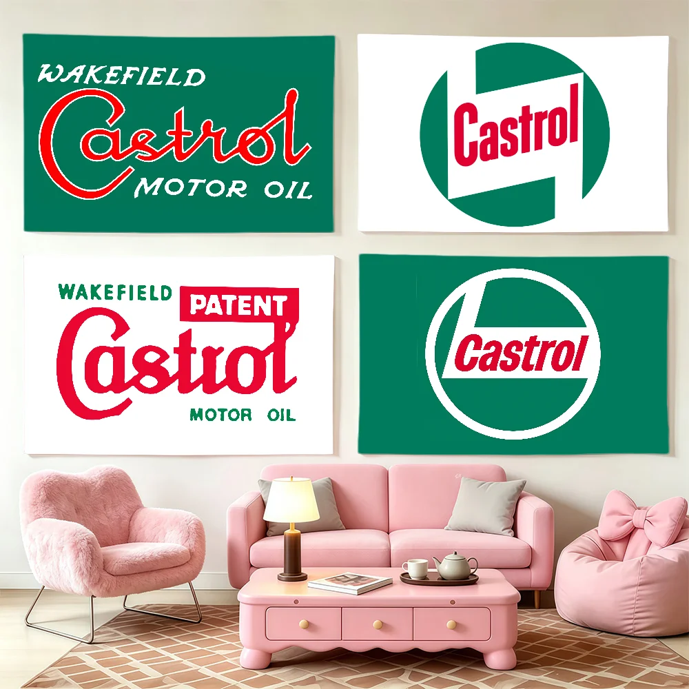 brand  C-Castrols M-Motor O-Oil flag  Club Interior Wall Creative Pattern Living Room Wall Art Party Outdoor Decor