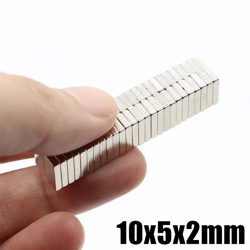 5/10/20/50/100Pcs N35 10X5X2mm Neodymium Magneet Ndfeb Blok Super Krachtige Sterke Permanente Magnetische Imanes 10*5*2