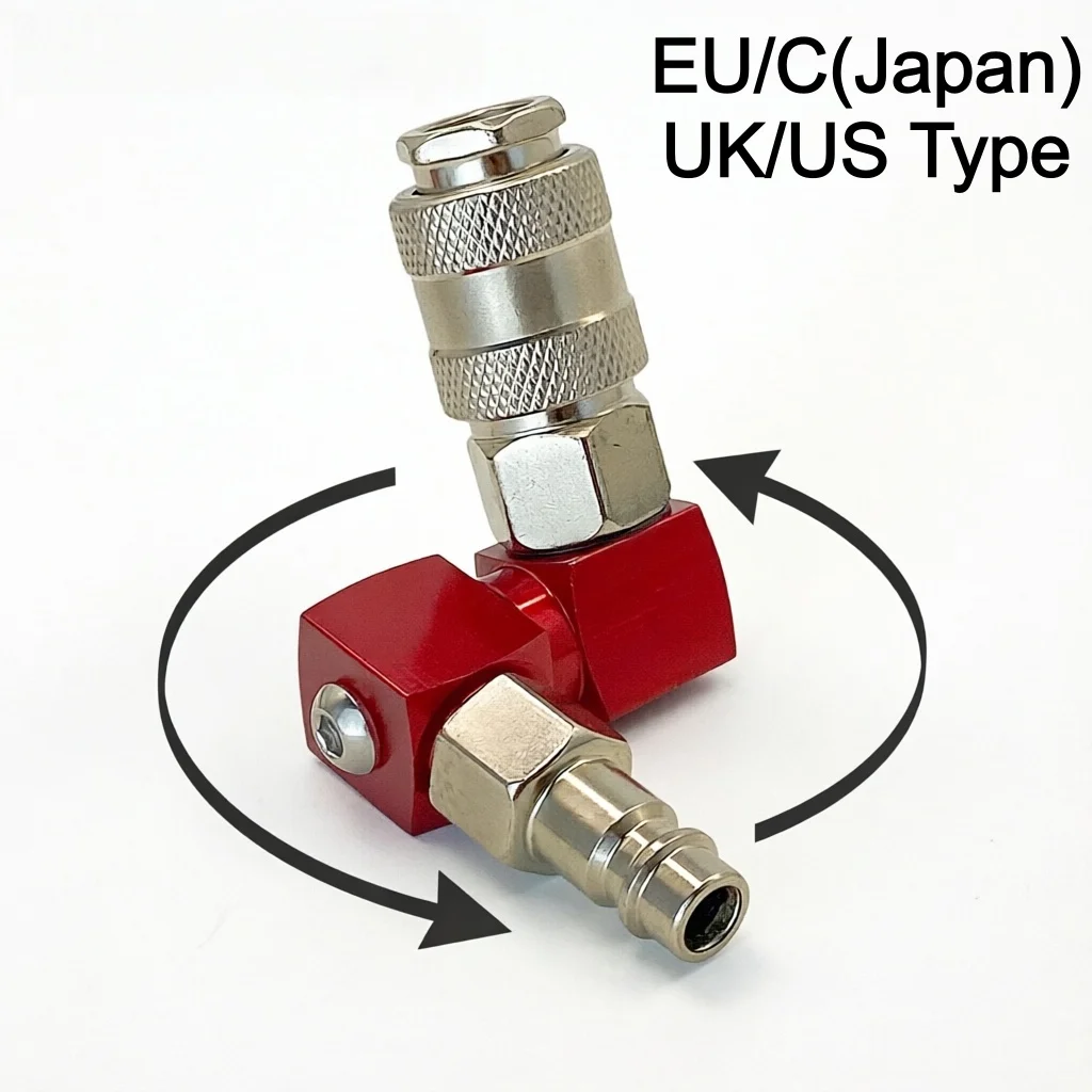 Image of Drehbarer Pneumatikanschluss Luftwerkzeug-Schlauchkupplung Europa C-Typ Adapter 360° ° Drehbarer, verwicklungsfreier Anschluss
