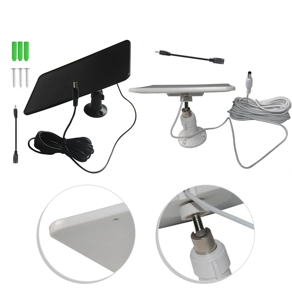 6W Solar Panel for Outdoor For Security Cameras and For Ring Doorbells Monocrystalline 5V Output DC5521 Interface view 6