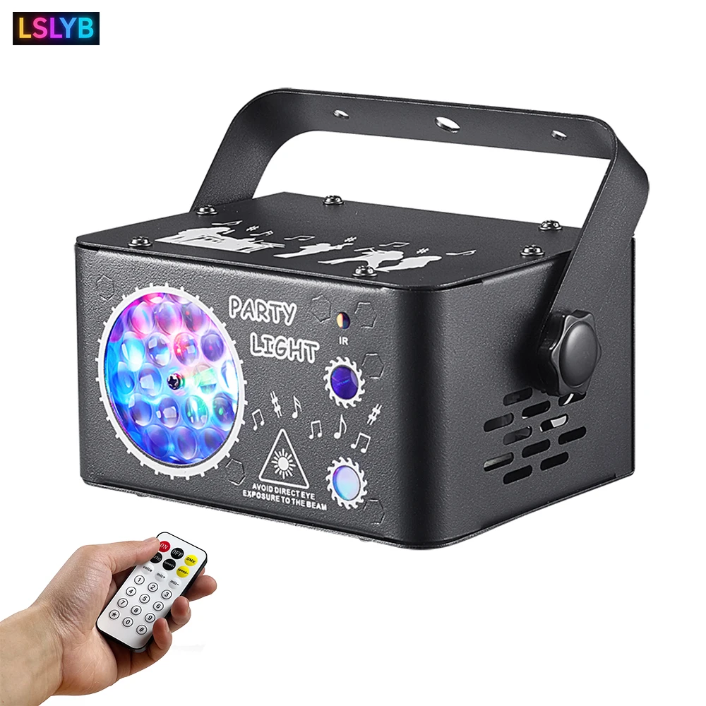 

Mini 24w Pattern Laser 3in1 Effect Party Light RG Laser RGB Pattern Stage Light Sound Control Indoor Disco Atmosphere Lights