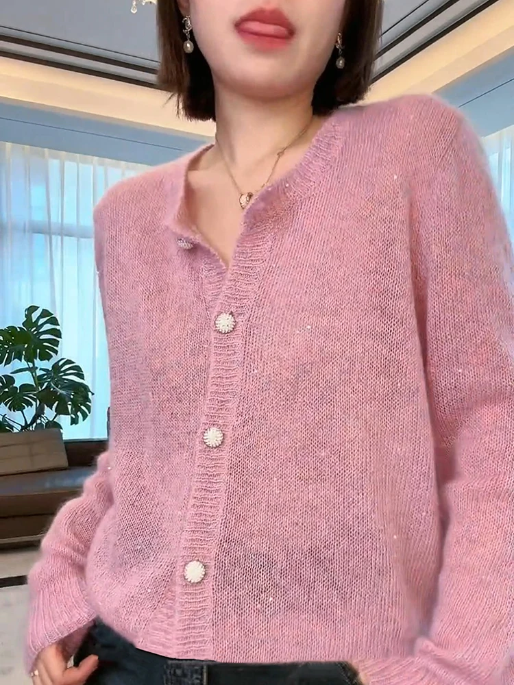 

Lao Yang's Private Open Cardigan Woolen Knitted Outerwear Camere Base Layer Autumn Winter New Sle Loose Fit Long Sve