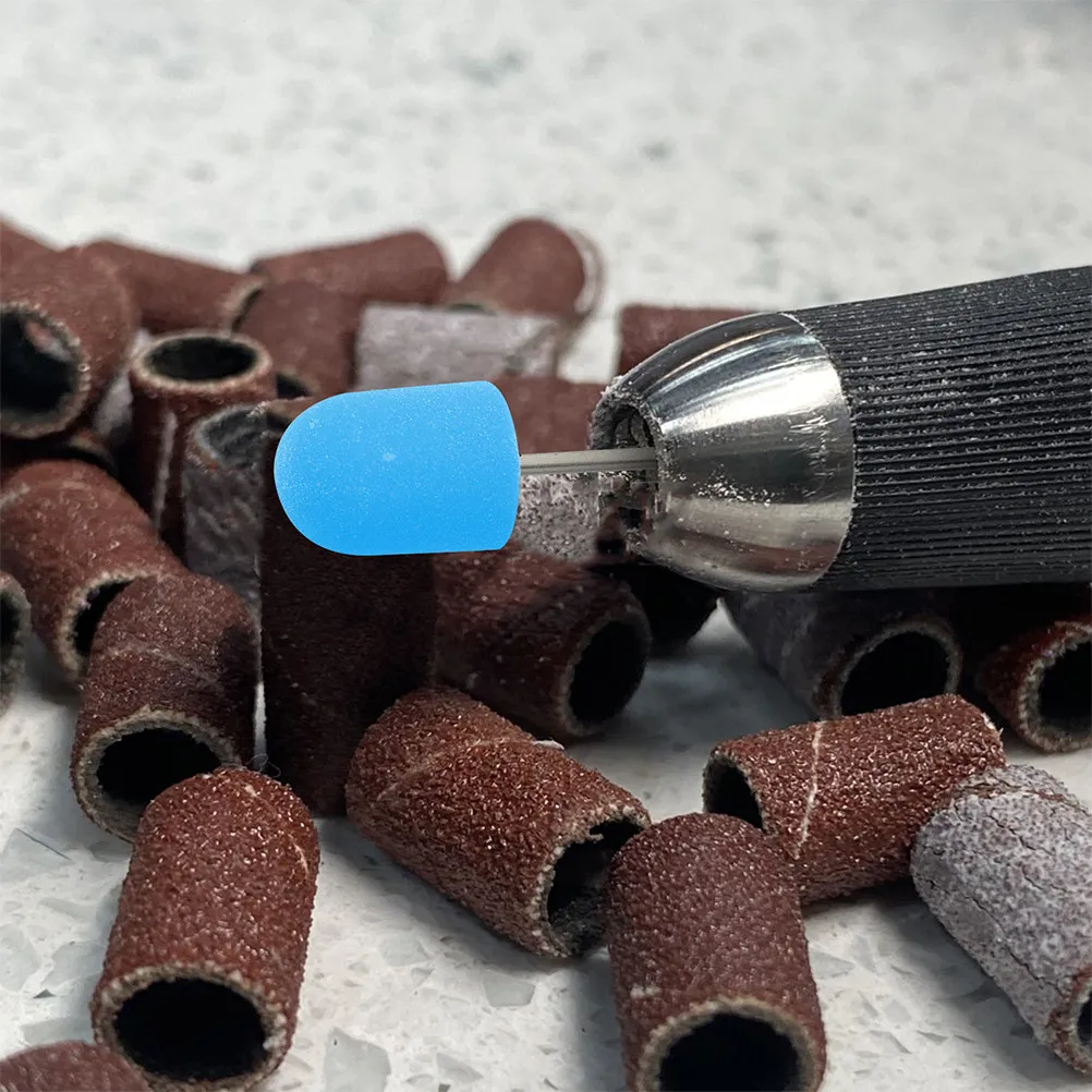 

1Set Blue Polishing Burr Caps Nail Art Sanding Cap for Metal Nonmetal Surface Finishing Manicure Pedicure Electric Nail Grinder