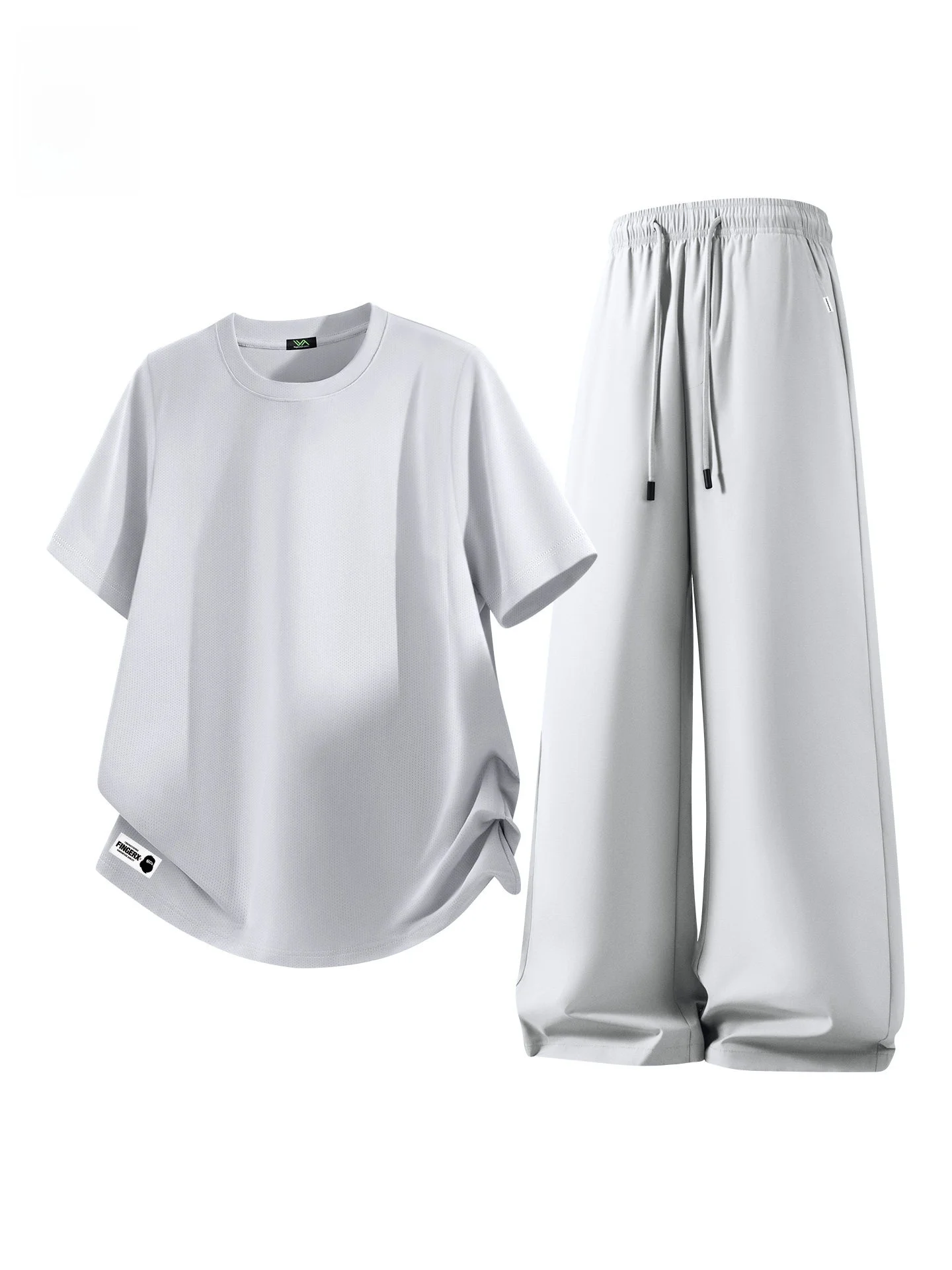fingercroxx-ensemble-sportif-homme-Ete-en-soie-glacee-effet-rafraichissant-t-shirt-manches-courtes-et-pantalon-decontracte-respirant-et-sechage-rapide-fin-y