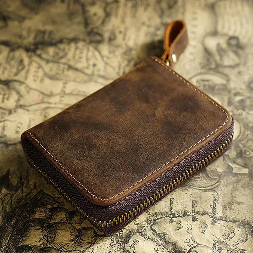 منظم بطاقات من الجلد الطبيعي، حامل بطاقة الأكورديون، محفظة للعملات المعدنية، محفظة جلدية لحامل البطاقات، محفظة عمل